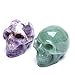 Natural Quartz Skulls 2'' Healing Crystal Stone Human Reiki Skull Figurine Statue Sculptures Mixed Stone(Pack of 2).