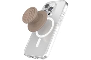 PopSockets Phone Grip for MagSafe with Kickstand, Magnetic Stand, Swappable Top, Secure Hold for iPhone MagSafe Cases, Phone & Tablet Grip, Cute PopSockets - Curves Latte