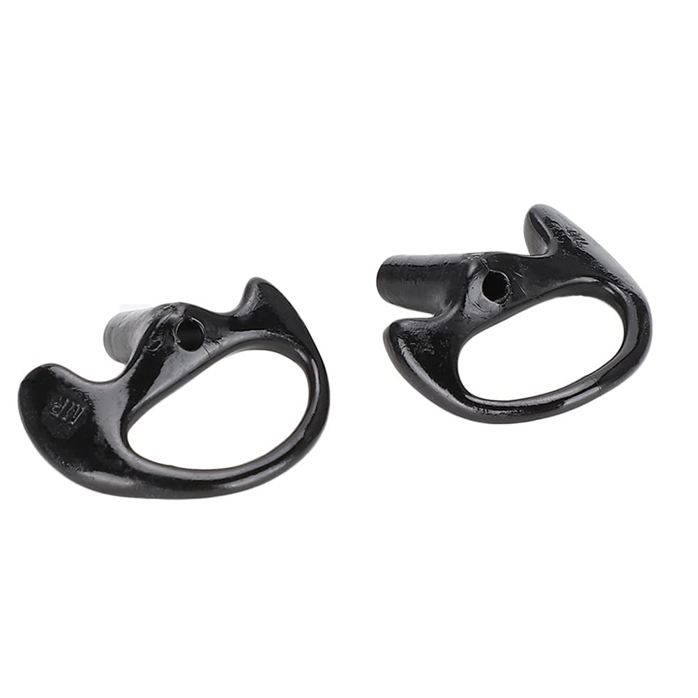 Dioche Radio Earpiece, Radio Earpiece Mold, Comfortable Black Silica Gel Ear Mould Replacement for Most Coil Tube Audio Kits Both Ears (Small)