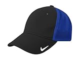 Nike Golf Mesh Back Cap, Medium/Large, Black-Cool Royal