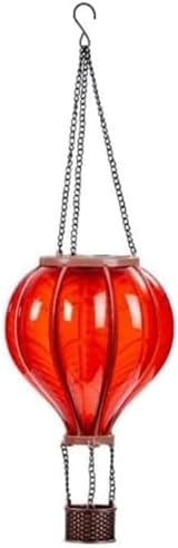 Garden Mile Red Solar Hot Air Balloon Lantern 44cm Flickering Flame LED view 8