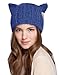 WIIPU Winter Warm Hat Women's Devil Horn Knitted Hats Cat Ears Knitting Caps(N63) (blue)