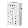 Multi Plug Outlet, Outlet Splitter, POWSAV Surge Protector Wall Mount with 12-Outlet Extender and 3 USB Ports(Smart 3.4A…