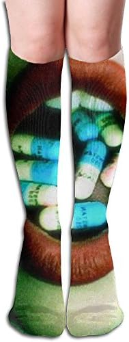 Pill Tablet Capsule Knee Socks Fashion Faster Recovery Travelers Compression Socks