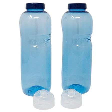 SAXONICA Trinkflasche aus Tritan 2 x 0,5 Liter Plus 2 x Sportdeckel Flip-Top ohne Weichmacher BPA frei (Bisphenol A frei)