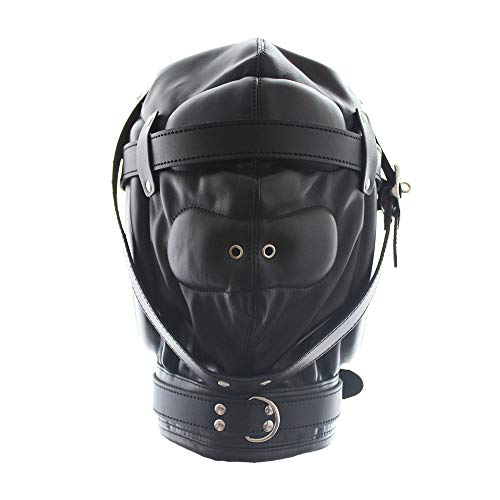 PU Leather Fetish SM Hood Headgear with Mouth Ball Gag BDSM Bondage Sex Mask Hood Toys Adult Games Sex Toys for Couples