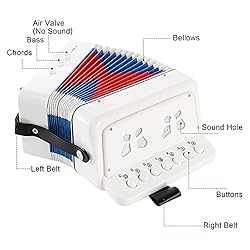 Tosnail Kids Accordion Toy 10 Keys Buttons Control