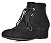 DREAM PAIRS Women's Ramona Black Low Wedge Heel Ankle Bootie Size 7 M US