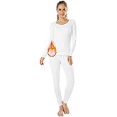 MANCYFIT Thermal Underwear for Women Long Johns Set Fleece Lined Ultra Soft Scoop Neck