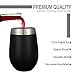 Unbreakable&Durable Stemless Wine Glasses Insulated Wine Tumbler with Lid,12oz Stainless Steel Double Wall Travel Vacuum Cup,Heat Insulation Cold Insulation for Coffee,Wine,Cocktails,Ice Cream(Black)