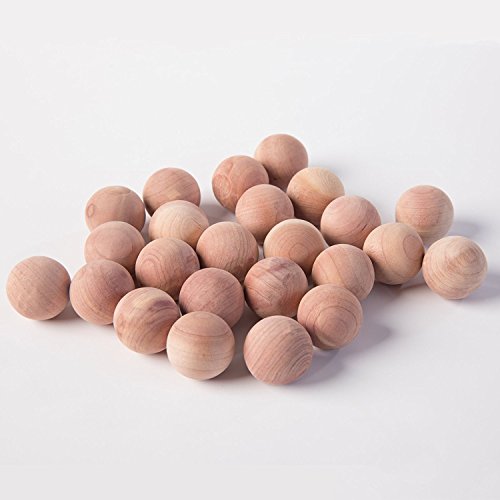 HUJI Natural Cedar Wood Moth Protection Balls Non-Toxic Moth Repellent Clothes Bedding Blankets Storage Closet Drawer Mildew Mold Prevention (24 Pack, Cedar Balls)