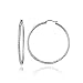 Sterling Silver 2mm Diamond-Cut Round Hoop Earrings, 25mm