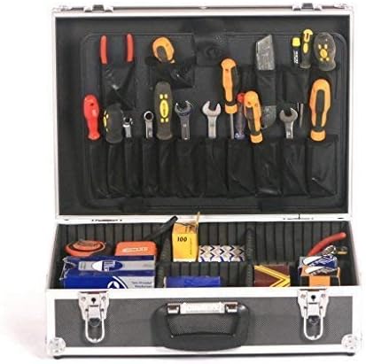Studio X Aluminium Electricians Joiners Tradesman's Toolbox Tool Storage Box Flight Case Black