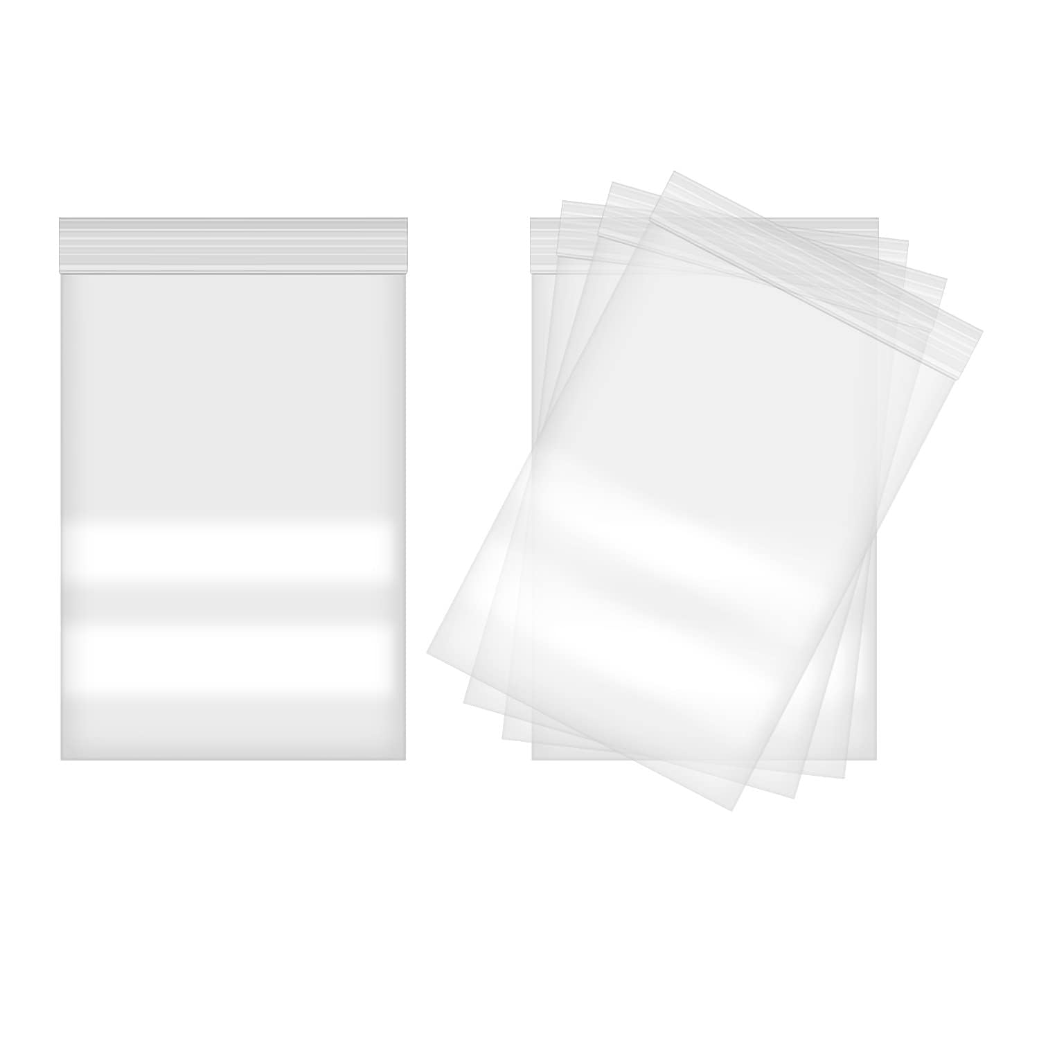 Photo 1 of Fessary 160pcs 5 X 7 Clear Reclosable Zip Plastic Poly Bags with Resealable Lock Seal Zipper-2 Mil