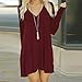Sexy Party Dress,Hemlock Women Long Sleeve Dress Short Evening Dress (XL, Wine)