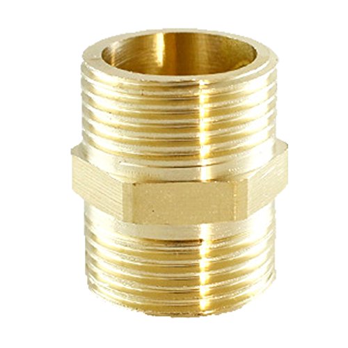 MagiDeal Brass Barbed Male to Male Hose Pipe Fittings Threaded Coupler Connector NPT - As described, 1 inch - Thumbnail 3