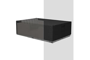 Tuyeho Patio Furniture Set Cover 126 x 64 x 28 inch, Durable Heavy Duty Oxford Fabric Outdoor Sectional Set Cover, Waterproof & Weather Resistant, for Your Outdoor Sectional Sofa Set (Black)