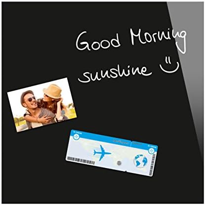 Be!Board B1101 Magnetic Glass Board / Magnetic PinBoard / WhiteBoard / Dry Wipe Board, 45 x 45 cm, Black