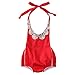 One-piece Summer Sequins Cute Newborn Baby Girl Romper Jumpsuit Backless Bodysuit Outfits Sunsuit (18-24months, Red)