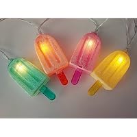 URTop Colorful Ice Cream Popsicle 10 LED Bulbs 1.6M String Light Set Battery Opetated BBQ Patio Party Christmas Wedding Decoration Creative Gift Warm White Light
