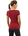 PattyBoutik Women V Neck Twist Knot Front Short Sleeve Top (Deep Red Medium)
