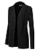 BILY Women Open Front Long Sleeve Classic Knit Cardigan Black X-Large