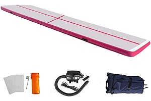 EZ GLAM 10ft/13ft/16ft/20ft Air Mat Tumble Track Inflatable Gymnastics Tumbling Track Mat with Electric Air Pump for Cheerleading/Practice/Beach/Park/Home use
