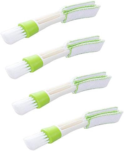 Car Mini Cleaning Brush 4 Pieces Multifunctional Double Head Cleaning Brush for Automotive Air Conditioning Outlets, Door and Window Recesses, Window Gaps, Keyboard Gaps