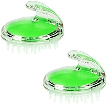 2 Pack Shampoo Brush for Hair Scalp Massage,Soft Rubber Bristles Shampoo Brush for Day Use (2pack-Green)