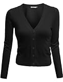 Doublju Short Length Knit Shrug Cardigan BLACK (US-Large)