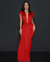 Memoriesea Women's Elegant Sleeveless Deep V Neck