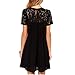vanberfia Women's Lace Short Sleeve Loose Casual Chiffon Dress (L, 7880)