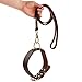Berry Pet Soft Genuine Leather Dog Collar for Medium Large Dogs, Heavy Duty Large Dog Leather Collar with Durable Metal Buckle for Daily Walking or Training, Brown, Neck fit 15-19