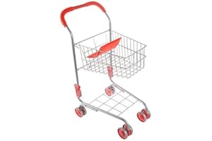 HEY! PLAY! Kids Shopping Cart - Toddler Grocery Cart with Pivoting Front Wheels and Folds for Easy Storage - for Pretend Play Grocery Store