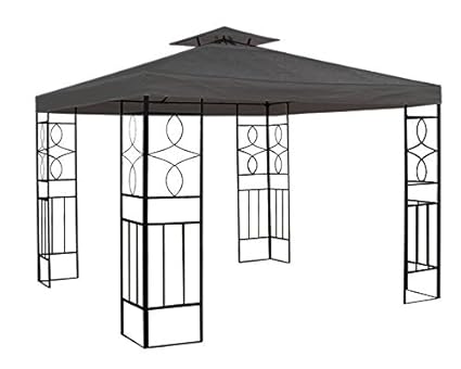 WASSERDICHTER Pavillon 3x3m Anthrazit ROMANTIKA Metall inkl. Dach Festzelt wasserfest Partyzelt