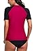 SOCIALA Short Sleeve Swim Shirts Womens Rashguard Swimsuit UPF 50+ Swim Shirt M