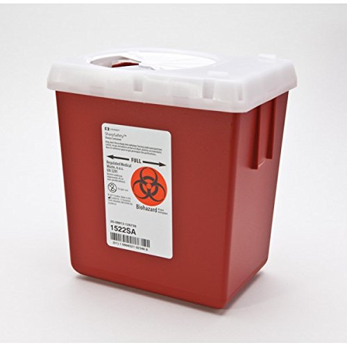 SharpSafety Large Volume Sharps Containers-Capacity: 2.2 qt Color: Red Configuration: Phelbotomy - UOM = Each 1