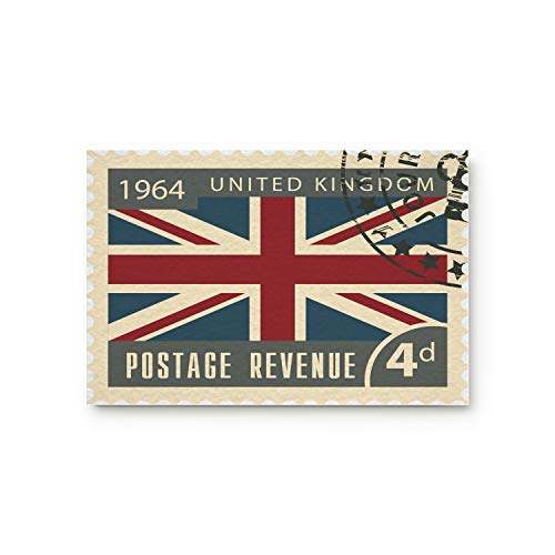 Cloud Dream Home Vintage Stamp 1964 UK British Flag Door Mats Kitchen Floor Bath Entryway Rug Mat Absorbent Indoor Bathroom Decor Doormats Rubber Non Slip 18x30 inch