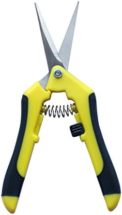 Yellow Ladies 6.5" Micro-Tip Gardening Hand Pruner Pruning Shear Snip with Straight Stainless steel Blade Comfort Grip,Leaf Trimmer, Scissors