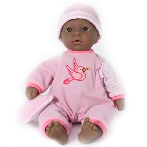 JC Toys, La Baby African American 16-inch Washable Soft Body Purple Play Doll - For Children 2 Years Or Older, Designed by Berenguer