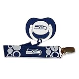 Baby Fanatic Pacifier with Clip, Seattle Seahawks