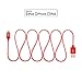 Omars Apple MFI Certified PET Braided 8pin Lightning to USB to USB Sync Charger Cord with Aluminum Connector Head (3.3 Feet / 1m) - Red