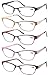 Eyecedar Metal Reading Glasses Women 5-Pack Full Rim Frame Stainless Steel Material Spring Hinges Includes 5-Cloth Pouch Readers 1.50