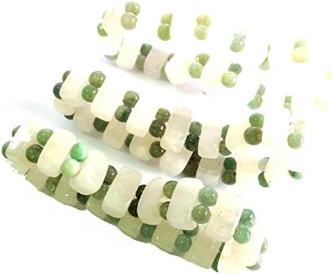KARATGEM 4 Style Natural Jadeite Jade Bangle Bracelet Adjustable Rope (Light Green)