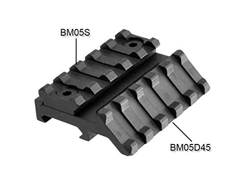 Lion Gears Low Profile Tactical Picatinny/Weaver 45 Degree Pro Mount, 2.16" Long with 5 Slots