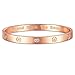 GuqiGuli ♥Valentines Day Gift♥ 14k Yellow/ Rose/ White Gold Plated Fashion Idiom Hinged Bangle Bracelets for Girls and Women, 7