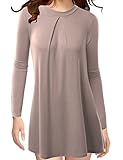 TWINTH Loose Fit Tunic Top High Neck Longsleeve Pleats Plus Size