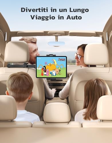EOIWUY Car Headrest Tablet Holder, [Foldable & Extendable] 360° Rotation Tablet Car Holder, Kids Accessories Compatible with iPad, Galaxy Tab and All Devices 4.7-12.9 Inches