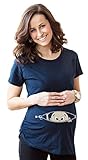 Women's Caucasian Peeking Baby Maternity T-Shirt Cute Funny Pregnancy Tee S