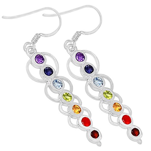 Xtremegems Caduceus Healing Chakra 925 Sterling Silver Earrings Jewelry 2" CP166